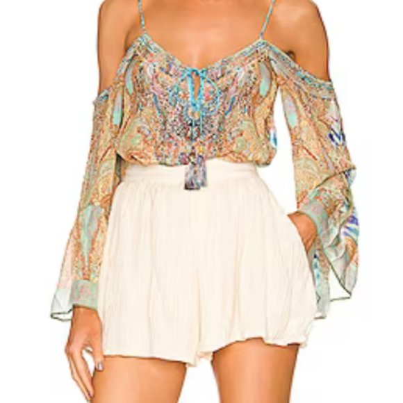 Camilla 100% silk drop shoulder top - Make love not war NWT - Picture 2 of 13